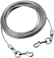 🐾 premium 30 feet dog tie out cable with stainless steel rotating clips for small medium large dogs - ideal for yard, camping, park, and outdoor activities logo