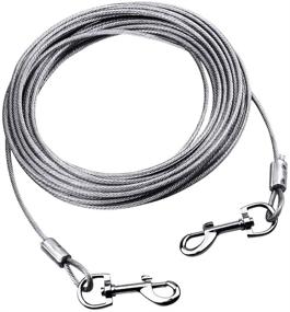 img 4 attached to 🐾 Premium 30 Feet Dog Tie Out Cable with Stainless Steel Rotating Clips for Small Medium Large Dogs - Ideal for Yard, Camping, Park, and Outdoor Activities