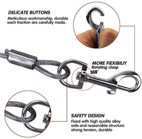 img 3 attached to 🐾 Premium 30 Feet Dog Tie Out Cable with Stainless Steel Rotating Clips for Small Medium Large Dogs - Ideal for Yard, Camping, Park, and Outdoor Activities