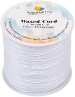 🧵 pandahall elite 116 yards 0.5mm round waxed polyester cord thread: ideal beading string for jewelry making and macrame supplies - white, 1 roll/set logo