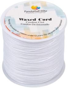 img 4 attached to 🧵 PandaHall Elite 116 Yards 0.5mm Round Waxed Polyester Cord Thread: Ideal Beading String for Jewelry Making and Macrame Supplies - White, 1 Roll/Set