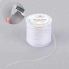 img 3 attached to 🧵 PandaHall Elite 116 Yards 0.5mm Round Waxed Polyester Cord Thread: Ideal Beading String for Jewelry Making and Macrame Supplies - White, 1 Roll/Set