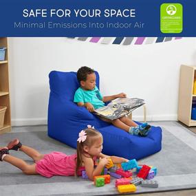 img 1 attached to 🪑 SoftScape Blue Bean Bag Chair and Ottoman Set for Kids - Ideal for Reading, Video Games, and Relaxation - Versatile Seating for Classrooms, Daycares, Libraries, or Home