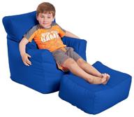 🪑 softscape blue bean bag chair and ottoman set for kids - ideal for reading, video games, and relaxation - versatile seating for classrooms, daycares, libraries, or home logo