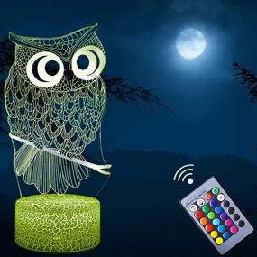 img 4 attached to 🦉 Owl Night Light 3D Animal Series LED Lamp with Remote Control, RGB Colors Changeable - Perfect Gift Idea for Bedroom or Kidsroom Décor