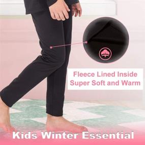 img 3 attached to 🔥 Stay Warm and Active: MANCYFIT Thermal Leggings - Essential Bottoms for Girls' Clothing