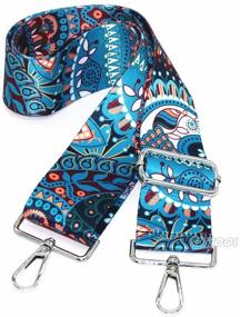 img 2 attached to 👜 Multicolor Canvas Replacement Strap Crossbody Strap - SWTOOL Adjustable Handbag Purse Strap, Guitar Style, 2" Wide, 28"-50" Length, with 2Pcs Silver Metal Buckles (Style1)