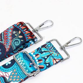 img 1 attached to 👜 Multicolor Canvas Replacement Strap Crossbody Strap - SWTOOL Adjustable Handbag Purse Strap, Guitar Style, 2" Wide, 28"-50" Length, with 2Pcs Silver Metal Buckles (Style1)