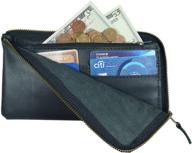 hide &amp; drink, leather zippered wallet - charcoal black, holds 8 cards, coins, bills, phone, travel organizer, handmade w/ 101 yr warranty logo