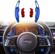 blue aluminum steering wheel paddle shifter extension sport - compatible with subaru forester, outback, xv crosstrek, impreza, legacy, wrx, ascent, brz, scion fr-s, gt86 logo