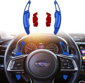 img 4 attached to Blue Aluminum Steering Wheel Paddle Shifter Extension Sport - Compatible with Subaru Forester, Outback, XV Crosstrek, Impreza, Legacy, WRX, Ascent, BRZ, Scion FR-S, GT86