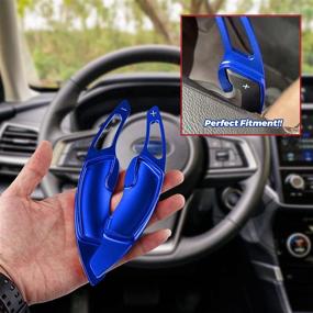 img 1 attached to Blue Aluminum Steering Wheel Paddle Shifter Extension Sport - Compatible with Subaru Forester, Outback, XV Crosstrek, Impreza, Legacy, WRX, Ascent, BRZ, Scion FR-S, GT86