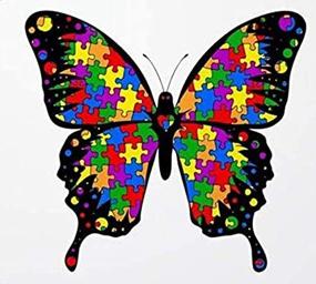 img 3 attached to 🦋 Autism Awareness Butterfly #2 Sticker Decal: Ideal for Laptop, Car, Window, Door, Shop - Set of 2