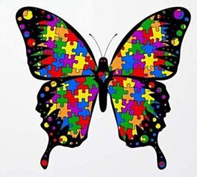 img 4 attached to 🦋 Autism Awareness Butterfly #2 Sticker Decal: Ideal for Laptop, Car, Window, Door, Shop - Set of 2