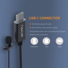 img 2 attached to 🎙️ USB C Lavalier Microphone, Cubilux Type C Lapel Clip MIC for 2020/2018 iPad Pro, iPad Air 4th Gen, Samsung Galaxy S21 Ultra S20 FE, Note 20+/10 Plus 5G, Google Pixel 5 4 3 XL - 5 feet