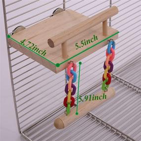 img 1 attached to 🐦 Bird Perches Cage Toys with Wooden Play Gyms Stands, Swing, Ferris Wheel, & Chewing Toys - Ideal for Green Cheeks, Lovebirds, Chinchillas, Hamsters