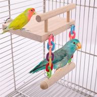 🐦 bird perches cage toys with wooden play gyms stands, swing, ferris wheel, & chewing toys - ideal for green cheeks, lovebirds, chinchillas, hamsters logo