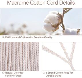 img 2 attached to 🧵 4mm X 288 Yards 100% Natural Cotton Macrame Cord | Handmade Craft Wedding Decoration | Creamy White | Wall Hanging Plant Hanger | 3 Strands | Cotton String