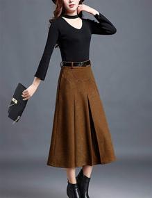 img 2 attached to Tanming Pleated Women's Winter Skirt - Medium Size Clothing for Women