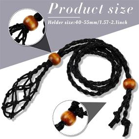 img 3 attached to DIY Necklace Cord: Adjustable Length Stone Holder with 💎 Replacement Net Bag - Ideal for Jewelry Making Accessories (Black)