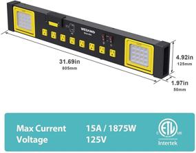 img 1 attached to 🔌 WEBANG Тяжелая металлическая защита от скачков напряжения с 8 розетками, 2 портами USB, светодиодным рабочим фонарем, 15-Амперным предохранителем, крепление на стену - сертифицирован ETL для мастерской, гаража, столешницы.