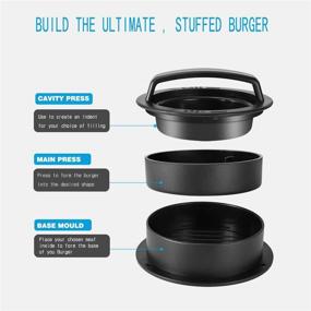 img 3 attached to TAPBULL Burger Press Patty Maker - Ultimate Stuffed Burger, Sliders & Beef Burger Tool - Non-Stick & Easy to Clean - Hamburger Press Patty Maker (Black)