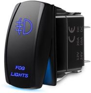 🔵 mictuning ls081602jl: backlit fog lights rocker switch kit - on/off led light, 20a 12v toggle (blue) logo