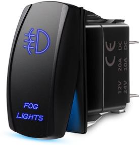 img 4 attached to 🔵 MicTuning LS081602JL: Backlit Fog Lights Rocker Switch Kit - On/Off LED Light, 20A 12V Toggle (Blue)