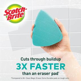 img 3 attached to Scotch-Brite Swift Scrub: Fast-Acting Soap Scum Remover for Glass Doors, Showers, and Baths, Eraser Pad Alternative, Green - 2 Count