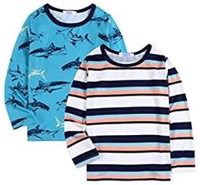 img 2 attached to 👕 Arshiner Boys Long Sleeve Tee Shirts: Cotton Casual Tops with Graphic Designs - 2-Pack