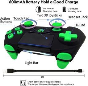img 3 attached to 🎮 Wireless PS4 Controller, Boowen Gamepad for Playstation 4/Pro/Slim with Vibration, 3.5mm Headset Jack, 6-axis Gyro Function Joypad and Charger Cable