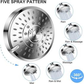 img 3 attached to 🚿 Enhanced Shower Experience with High Pressure Shower Head and 15 Stage Premium Shower Water Filter - Enjoy 5 Setting Anti-clog and Anti-leak Nozzle for Rejuvenated Skin and Hair