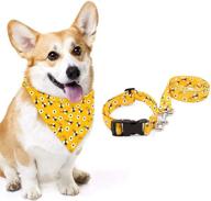 🐝 bee dog collar bandana leash set: buzzing bee adjustable collar for outdoor training and walking - perfect pet dog gifts! (set of 3) logo