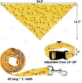 img 2 attached to 🐝 Bee Dog Collar Bandana Leash Set: Buzzing Bee Adjustable Collar for Outdoor Training and Walking - Perfect Pet Dog Gifts! (Set of 3)