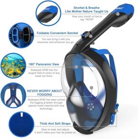 img 2 attached to SEABEAST AF90 Full Face Snorkel Mask: Ultimate Anti-Fog Design with Foldable Tube and Removable Camera Mount