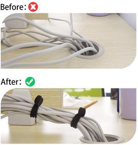 img 1 attached to 🔗 SMART&amp;COOL 7.16&#39;&#39; - 20 Pack of Reusable Silicone Magnetic Cable Ties/Twist Ties for Efficient Organization and Bundling, Versatile Use, Black