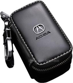 img 4 attached to Enhance Your Acura Key with a Sleek Black Leather Remote Keychain