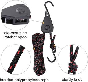 img 2 attached to 🚣 Ayaport Kayak Rope Tie Down Ratchet Straps - Bow and Stern Ratcheting Tie Downs with Rope Hanger - Essential Kayak and Canoe Accessories (3/8" x 14ft)