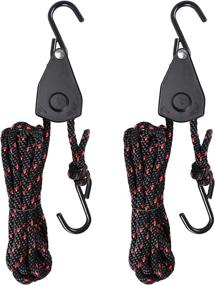 img 4 attached to 🚣 Ayaport Kayak Rope Tie Down Ratchet Straps - Bow and Stern Ratcheting Tie Downs with Rope Hanger - Essential Kayak and Canoe Accessories (3/8" x 14ft)