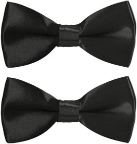 img 2 attached to 🎀 Adjustable Pre-Tied Solid Color Bowties for Boys - Ideal for Weddings and Parties