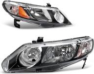 🚗 высококачественная фара autosaver88 для седана civic 2006-2011 - оранжевый парковый объектив, черный корпус и отражатель логотип
