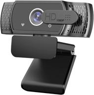 high definition usb webcam with microphone and privacy cover - ideal for online meetings, conference calls, and video conferencing - supports skype, microsoft teams - gray logo