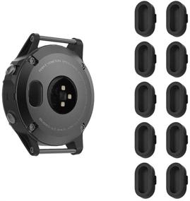 img 4 attached to 💡 Fintie [10 Pack] Dust Plug for Garmin Fenix 5 / 5S / 5X – Silicone Charger Port Protector Caps