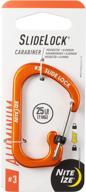 🔒 nite ize size #3 slidelock carabiner - locking keychain in orange (aluminum) логотип