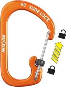 img 3 attached to 🔒 Nite Ize Size #3 SlideLock Carabiner - Locking Keychain in Orange (Aluminum)