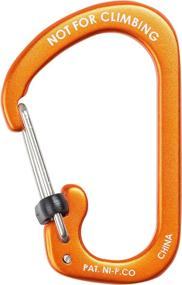 img 1 attached to 🔒 Nite Ize Size #3 SlideLock Carabiner - Locking Keychain in Orange (Aluminum)