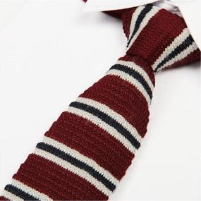 img 1 attached to Vintage Knitting Necktie Burgundy Striped