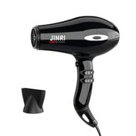 jinri professional salon hair dryer: powerful 1875w ceramic tourmaline technology, lightweight and quiet ac motor, black (concentrator included) logo