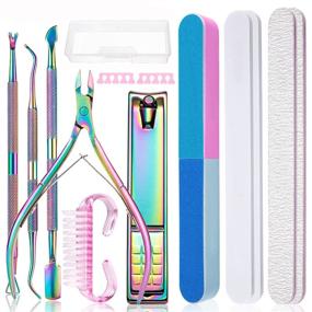 img 4 attached to Professional HOMOST 13PCS Cuticle Trimmer Set: Cuticle Nipper, Stainless Steel Clipper, Gel Polish Remover and Pusher for Perfect Manicures