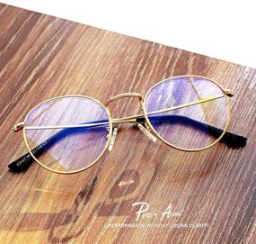 img 1 attached to 👓 Pro Acme Classic Round Metal Clear Lens Glasses Frame - Stylish Unisex Circle Eyeglasses